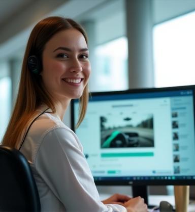 Customer service agent assisting driver online